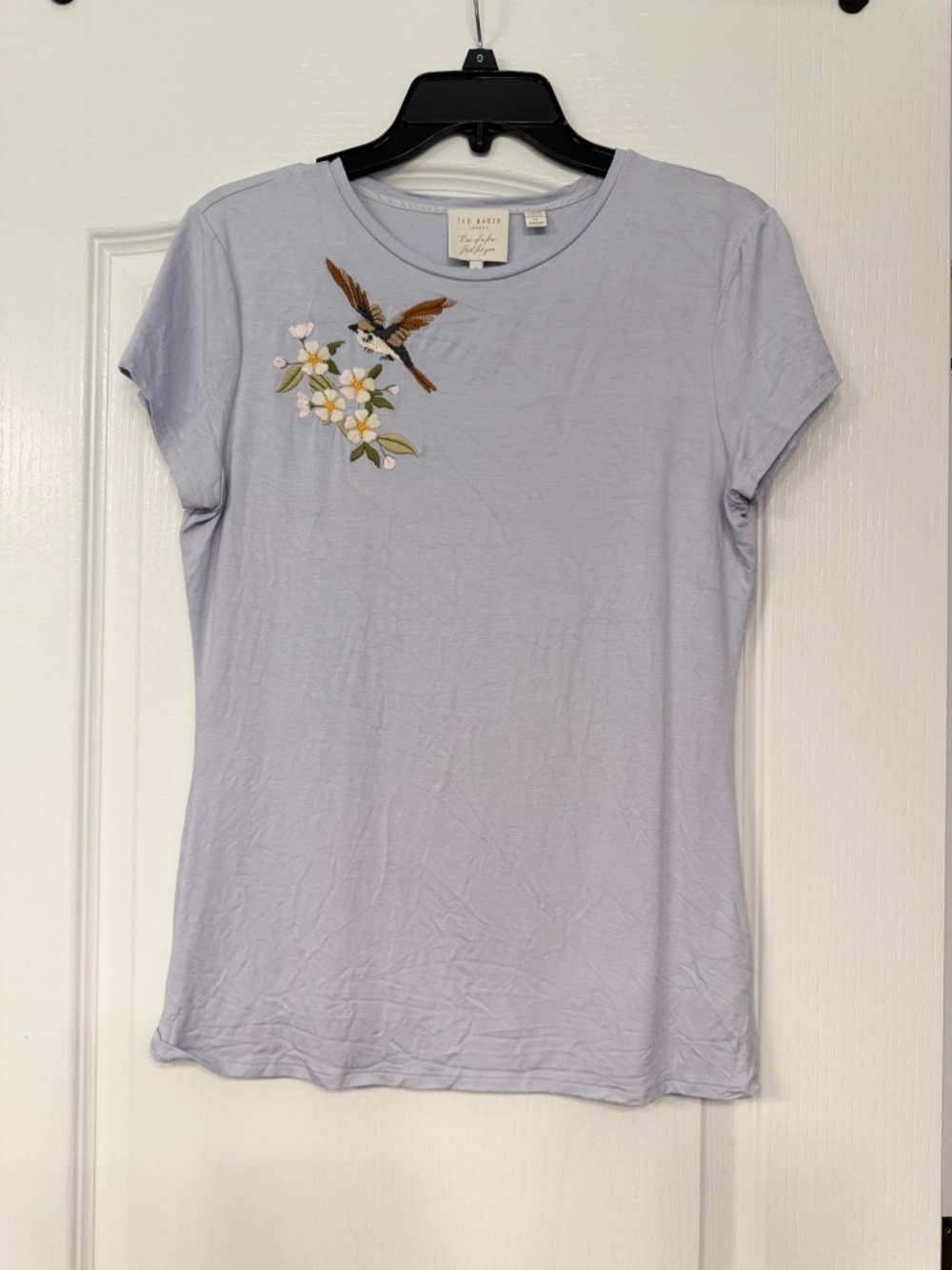 Ted Baker London Embroidered Bird Floral Tee | Pale Lilac | Ted Sz 3 / US M